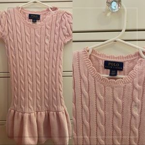 4t polo Ralph Lauren  pink cable knit girl